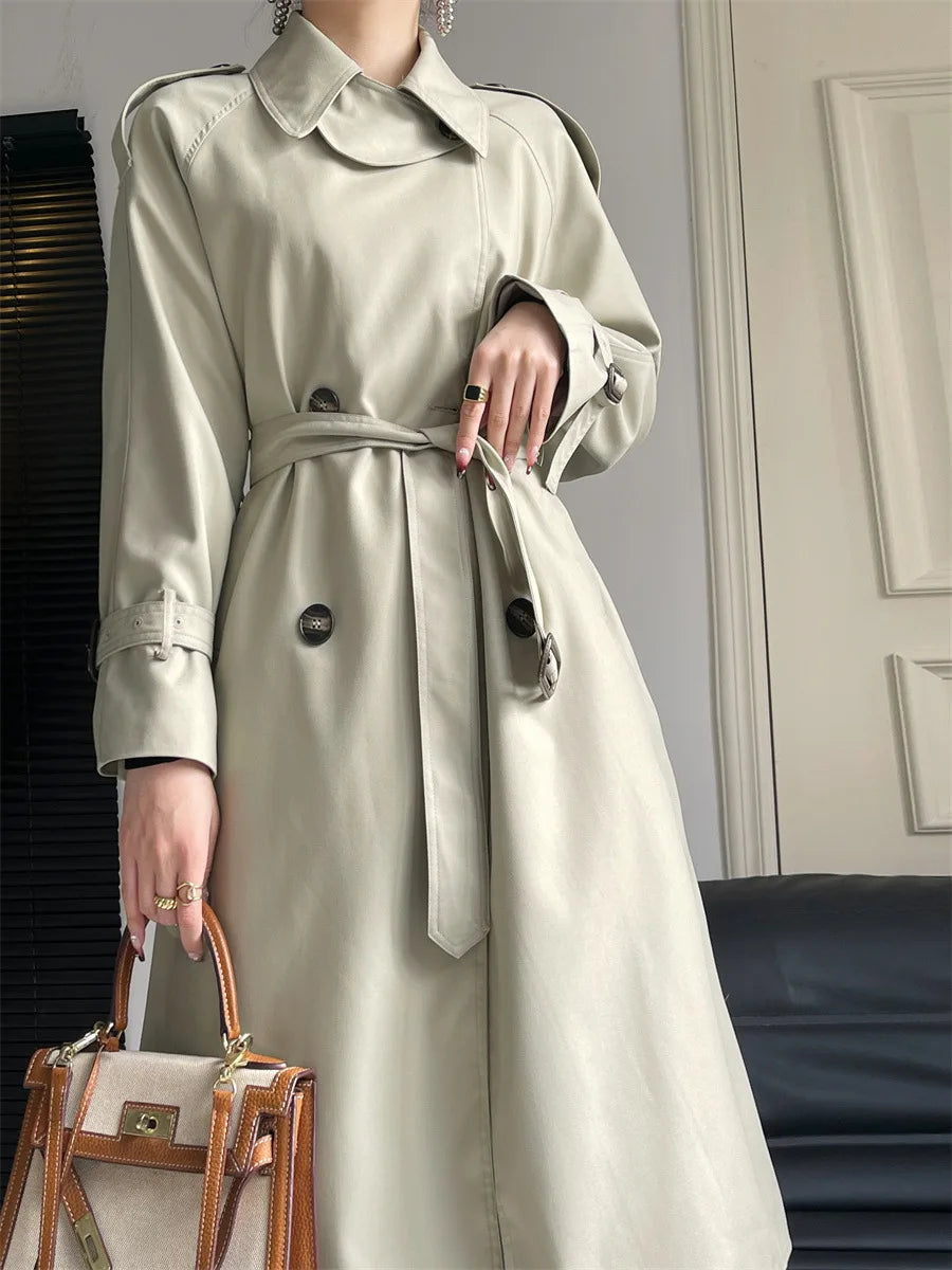 Women's fashion  Long trench coat Autumn waterproof