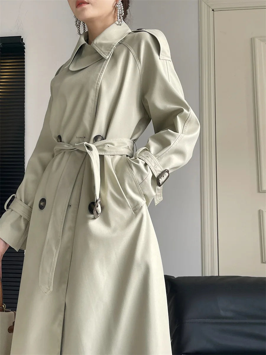Women's fashion  Long trench coat Autumn waterproof