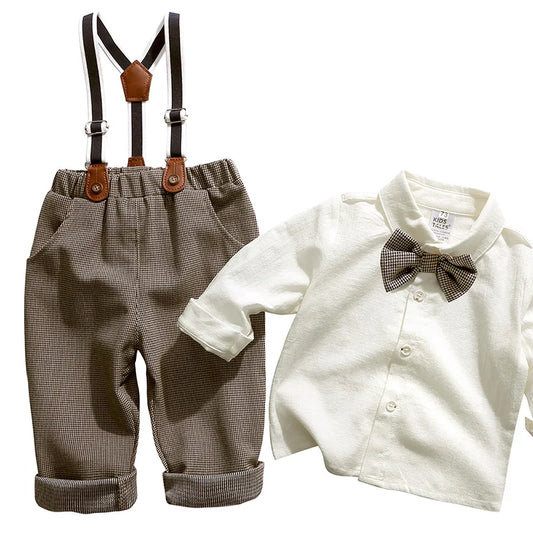 Kids Clothes Boys 1 2 3 4 5 Years Outfits Gentleman Long Sleeve Birthday Boutique Set High Quality Children Spring Cotton Wear