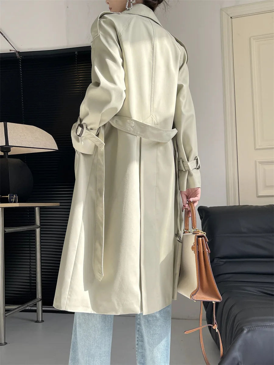 Women's fashion  Long trench coat Autumn waterproof