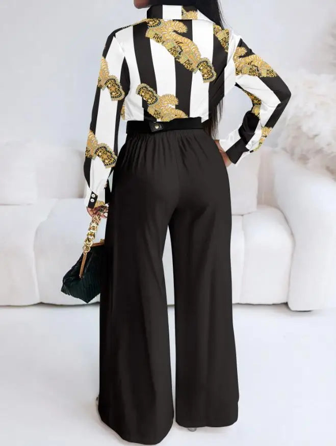 Fashion 2025 Summer 2 Piece Sets Womens Outfits Casual New Sexy Elegant Printed Sleeveless V-Neck Lace Up Top+Slim Fit Pants Set